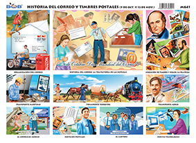M641 Historia del correo y timbres postales (25 pzas)