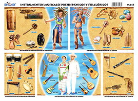 M645 Instrumentos musicales prehispánicos y folclóricos (25 pzas)