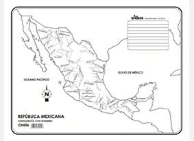 CN006 República Mexicana Hidrografía c/n (100 pzas)