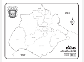 CN083 Aguascalientes División política c/n (100 pzas)