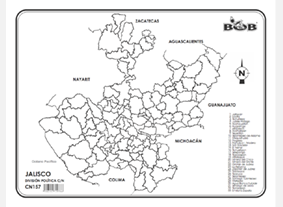CN157 Jalisco División política c/n (100 pzas)