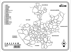 ME39 Jalisco División política c/n (25 pzas)