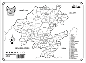MR23 Hidalgo División política c/n (1 pza)