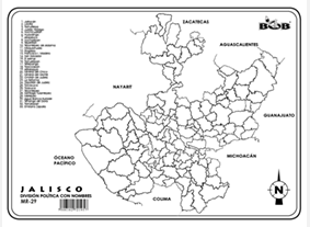 MR29 Jalisco División política c/n (1 pza)