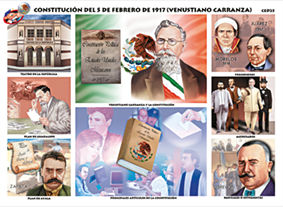 CED25 Venustiano Carranza y la constitución del 5 de feb. de 1917 (1 pza)