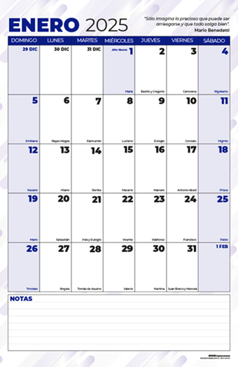 CAN02 CALENDARIO 2024 azul con negro (10 pzas)