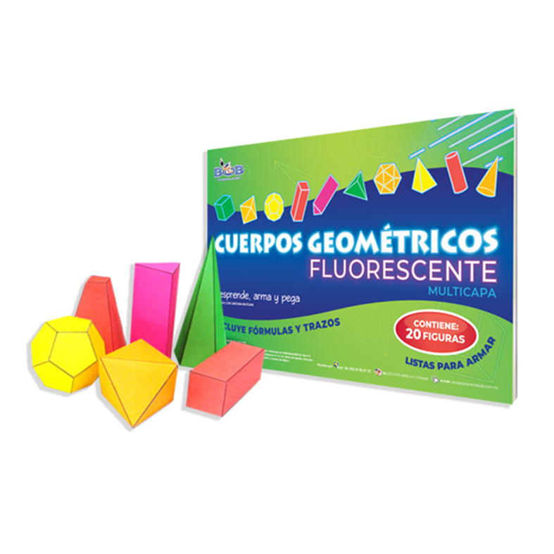 u00c1lbum de Cuerpos Geomu00e9tricos Multicapa Fluorescente (1 pza)