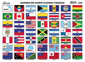 M333 Banderas del mundo 1 / América y Oceanía (25 pzas)