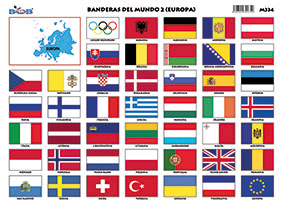 M334 Banderas del mundo 2 / Europa (25 pzas) - Ediciones Bob Shop